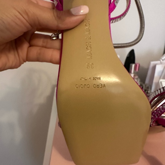 MACH MACH pink heart sandals with chain - Picture 6 of 6